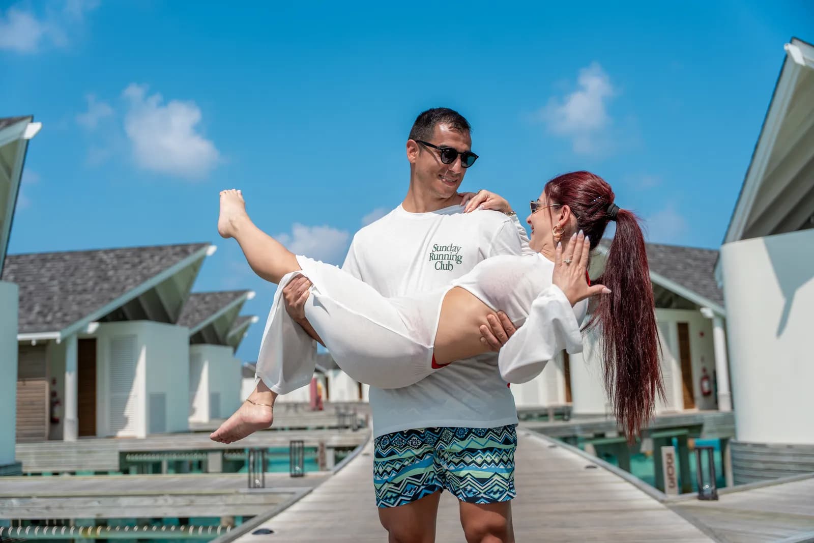 Marios and Christina together on the beach